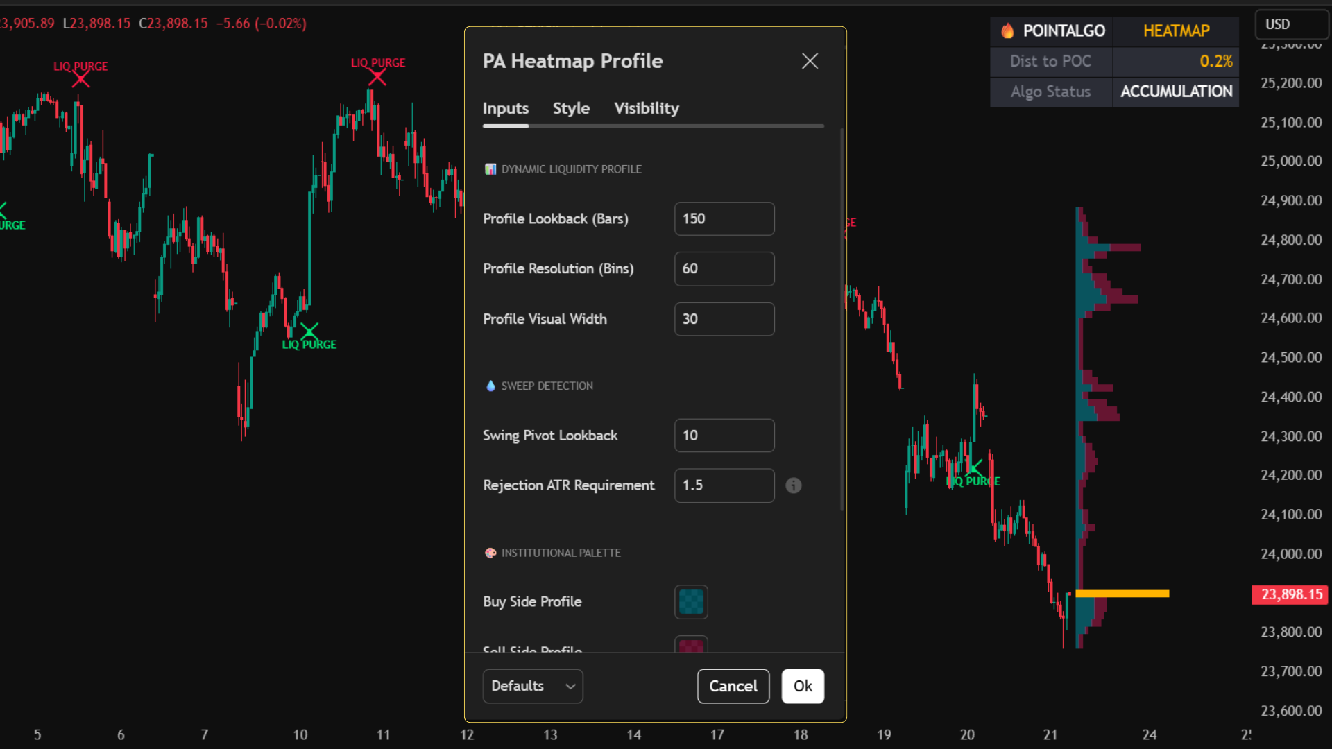 PointAlgo Heatmap Settings